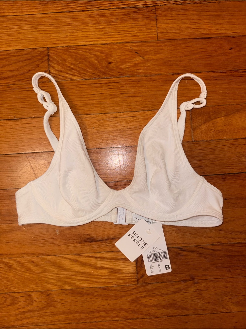 Simone Perele Folie White Underwire Plunge Bikini Top